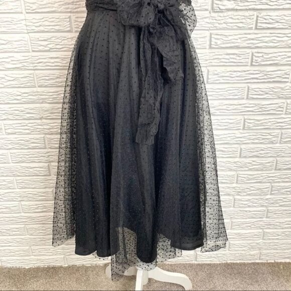 Vintage Uzanel Black Polka Dot Strapless Dress Size Medium - Picture 5 of 10
